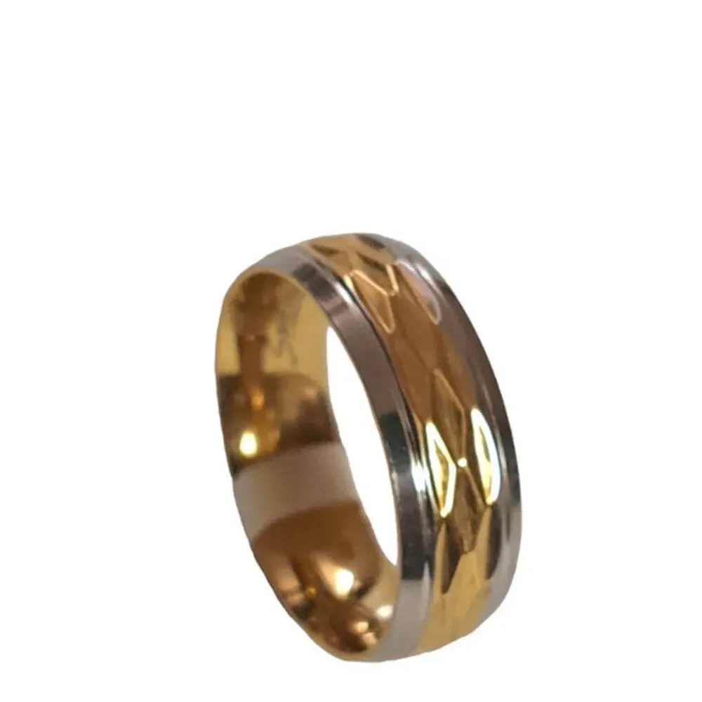 New stainless steel gold and silver toned ring‎ size 8